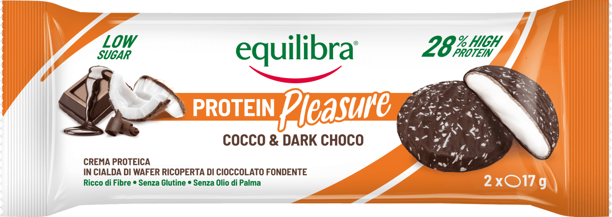 equilibra Cialda con crema proteica con cocco e cioccolato fondente, 17 g  Acquisti online sempre convenienti