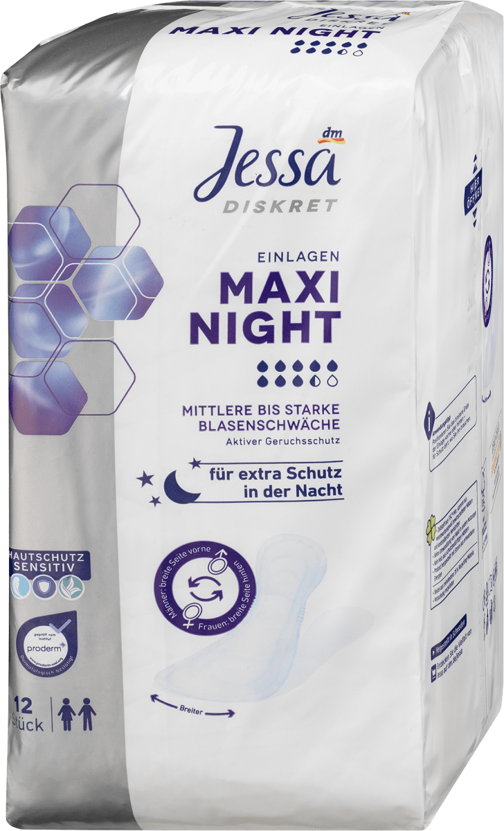 Jessa DISKRET Assorbenti per incontinenza Maxi Night, 12 pz Acquisti online  sempre convenienti