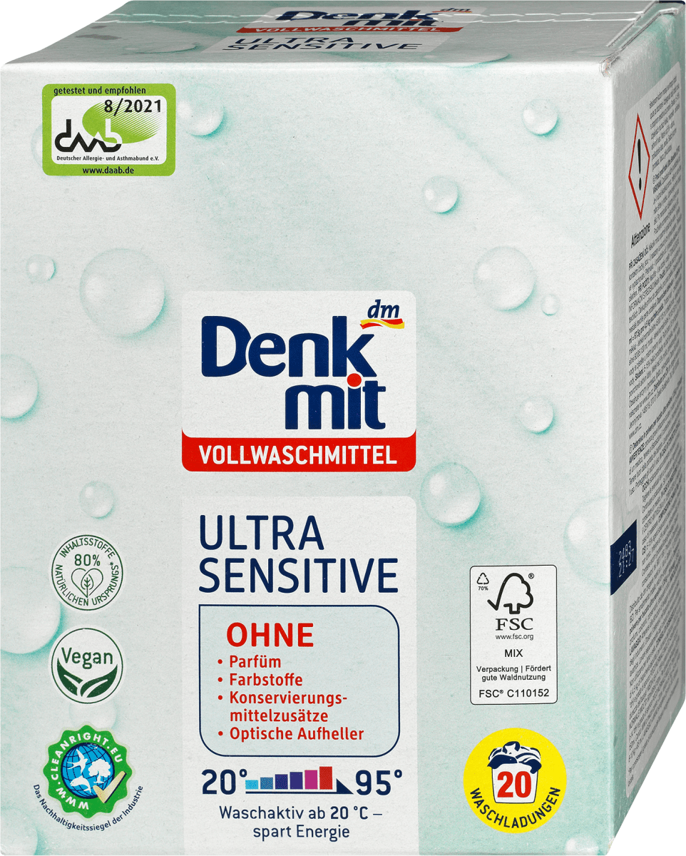Denkmit Detersivo in polvere Ultra Sensitive, 20 lav. Acquisti online  sempre convenienti