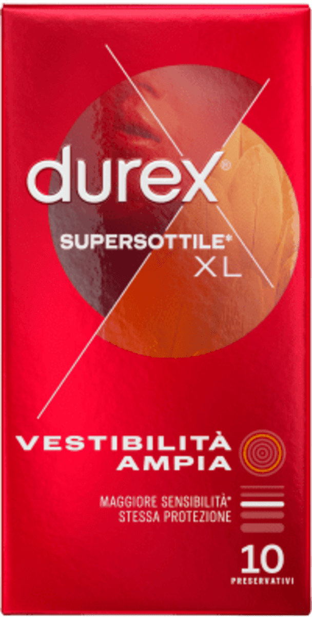 durex Preservativi supersottili xl vestibilità ampia, 10 pz | dm Italia
