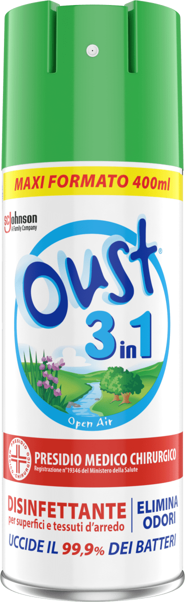 Oust Spray disinfettante elimina odori 3in1 Open Air, 400 ml