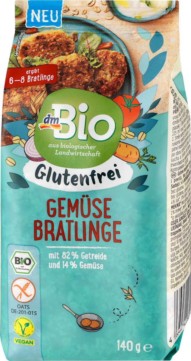 dmBio Gemüsebratlinge glutenfrei, 140 g | dm.at