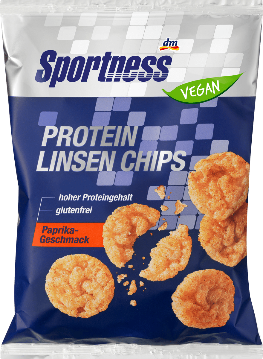 Sportness Protein Linsen Chips, Paprika Geschmack, vegan, 40 g