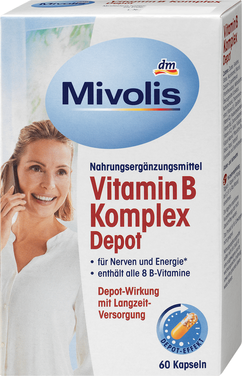 Mivolis Bvitamin komplex Depot étrendkiegészítő kapszula, 8 fajta B