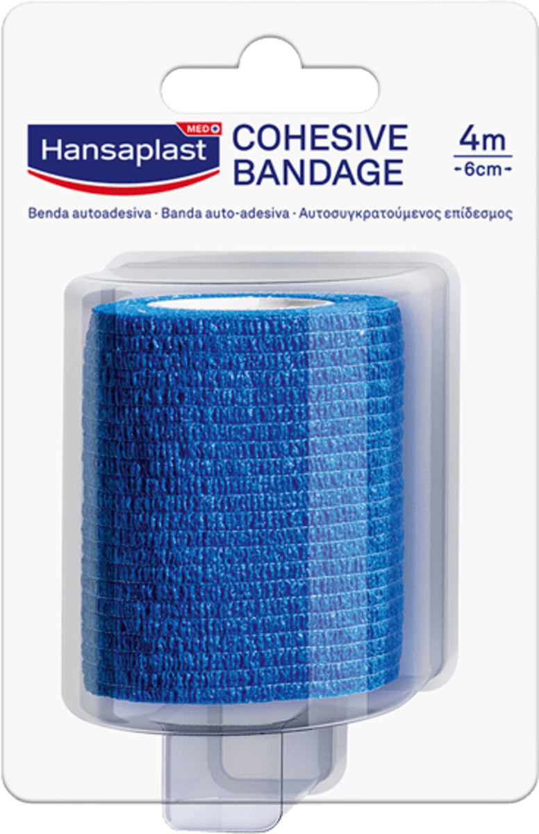 Hansaplast Benda coesiva blu 4mx6cm, 1 pz Acquisti online sempre  convenienti