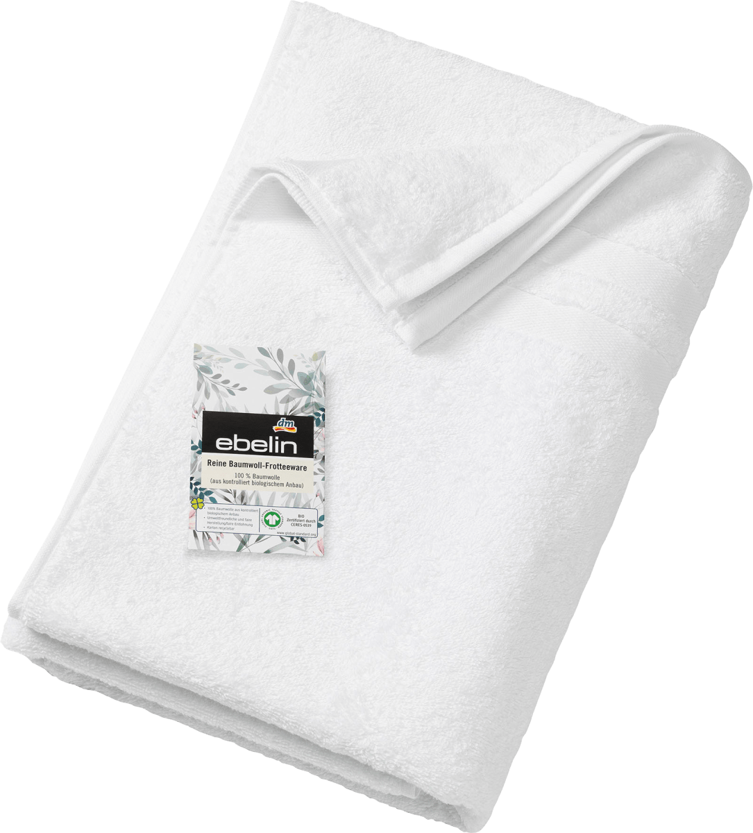 ebelin Duschtuch aus Frottee weiß 100 % Bio-Baumwolle GOTS-zertifiziert, 1  St dauerhaft günstig online kaufen