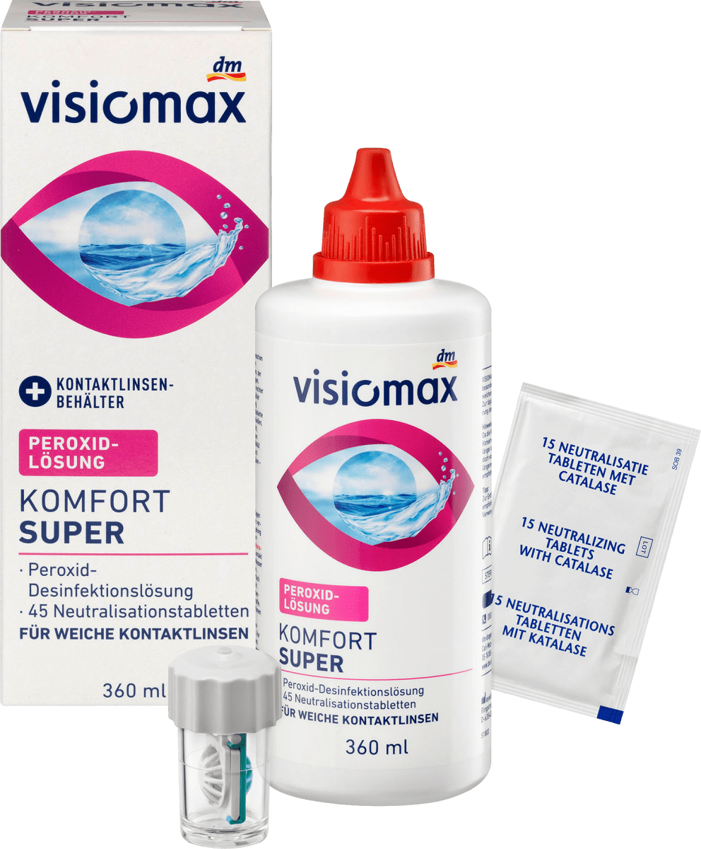 VISIOMAX Peroxidlösung Komfort Super für weiche Kontaktlinsen, mit  Kontaktlinsenbehälter, 360 ml dauerhaft günstig online kaufen