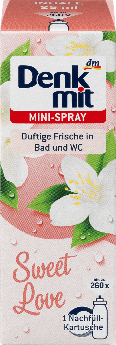 Denkmit Lufterfrischer Mini-Spray Sweet Love Nachfüllpack, 25 ml