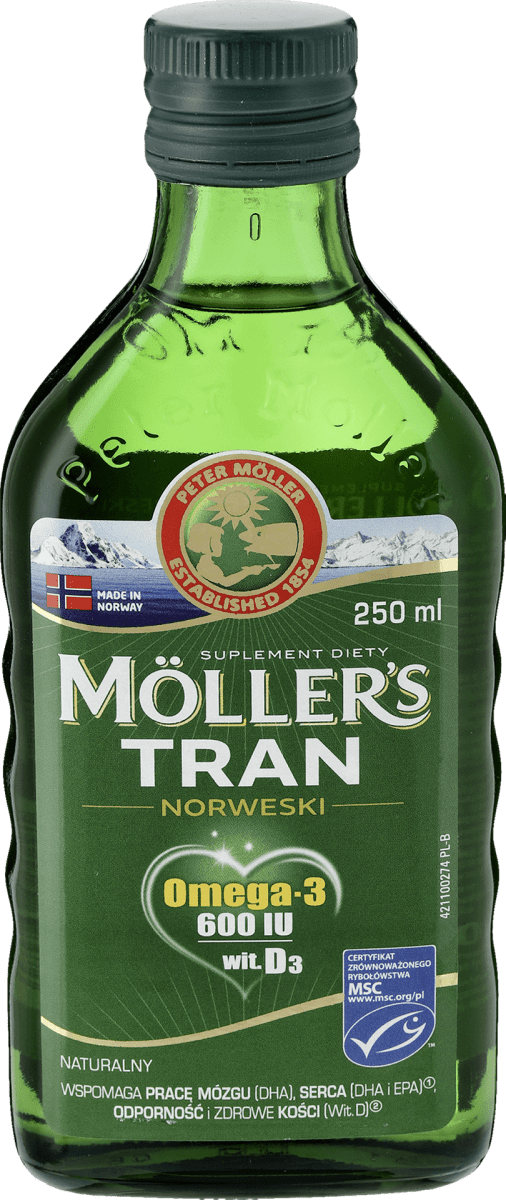 MÖLLERS Tran w płynie Norweski naturalny, 250 ml kupuj online, zawsze w  najniższych cenach