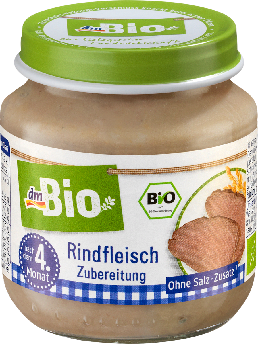 dmBio Rindfleisch Zubereitung nach dem 4. Monat, 125 g dauerhaft ...