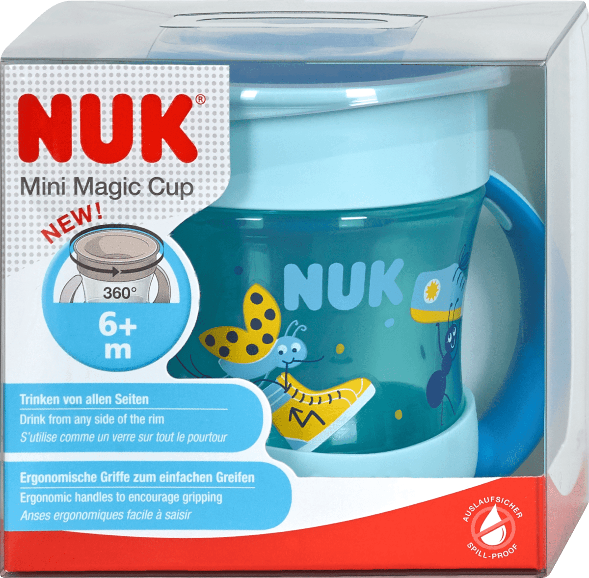 Bicchieri Impara-Bere NUK Magic Cup - Antigoccia, Bordo 360°, Senza BPA, 160 Ml E 230 Ml, Blu - Foto 11