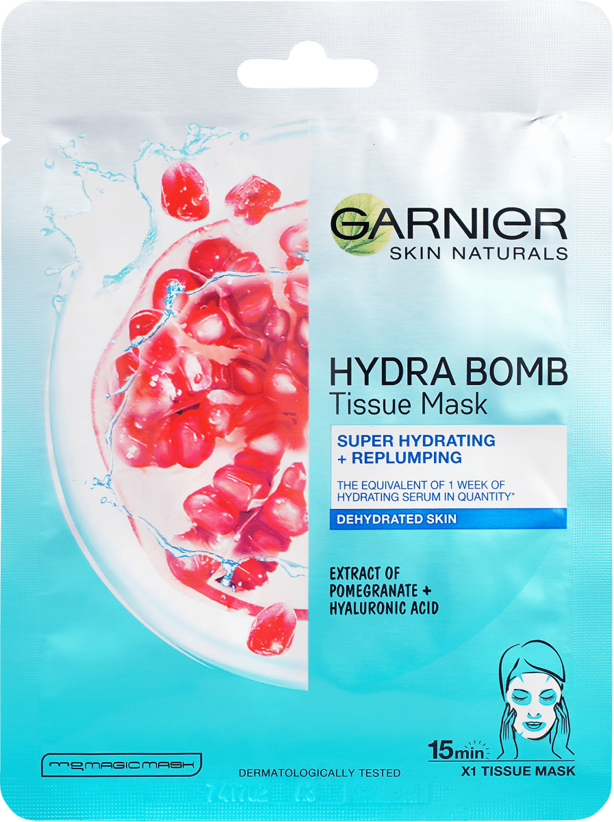 Garnier Skin Naturals Hydra Bomb maska za lice u maramici, 1 kom