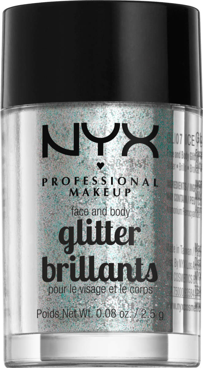 NYX Professional Makeup glitter per viso e corpo - Face & Body Glitter –  Ice (GLI07) 
