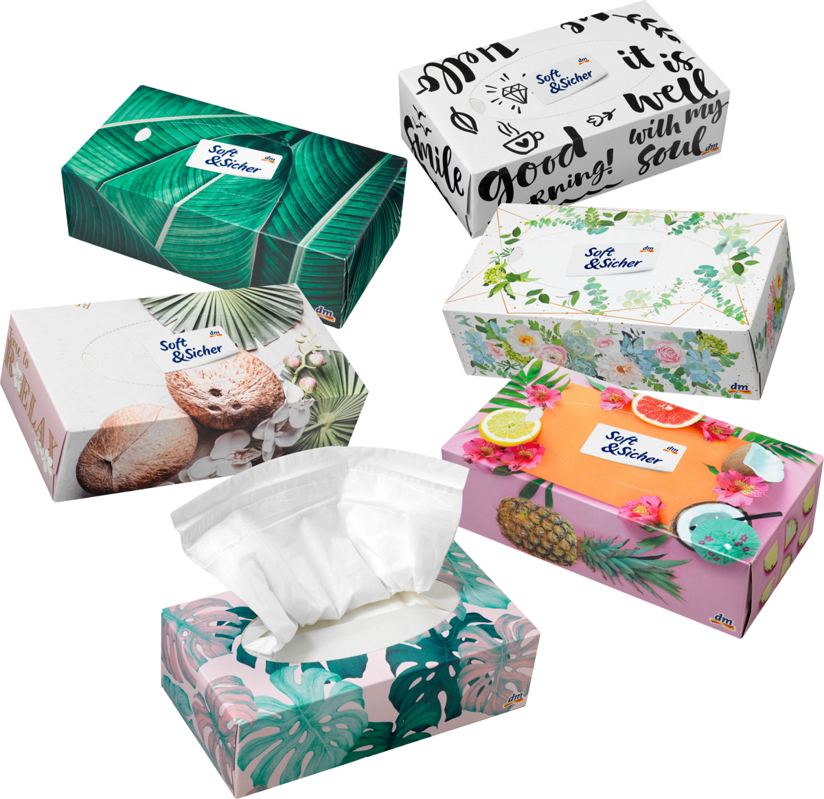 JiaWei Taschentuchbox 23,5x12x7,8 cm, Aus 1600 g/m² Extra Stabil Karton,  Rechteckig Kosmetiktücher Box Taschentücher Box mit Magnetabdeckung, Matter