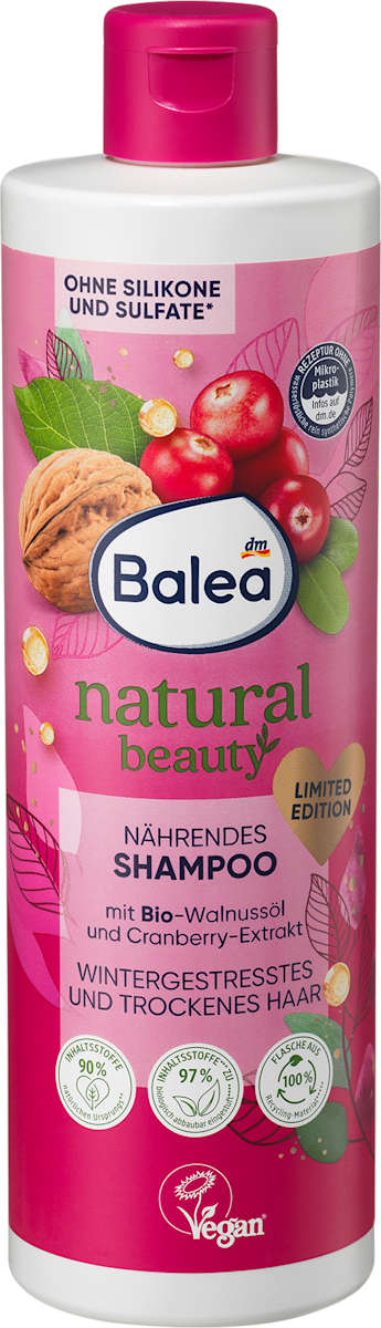 Shampoing Bio Vegan Balea Natural Beauty 400ml - Lot De 3 Flacons | Neuf Emballé
