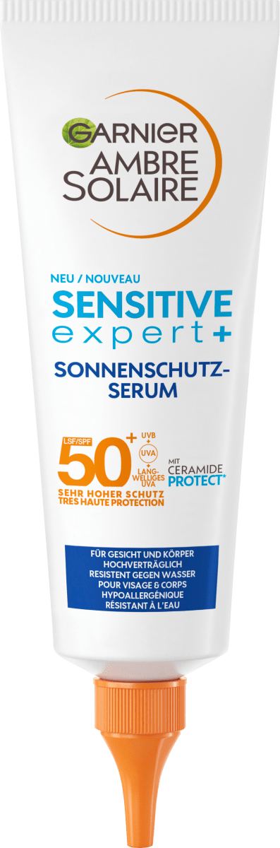 Garnier Ambre Solaire Sensitive expert+ Sonnenschutzserum 50+ Sehr hoher  Schutz, 125 ml