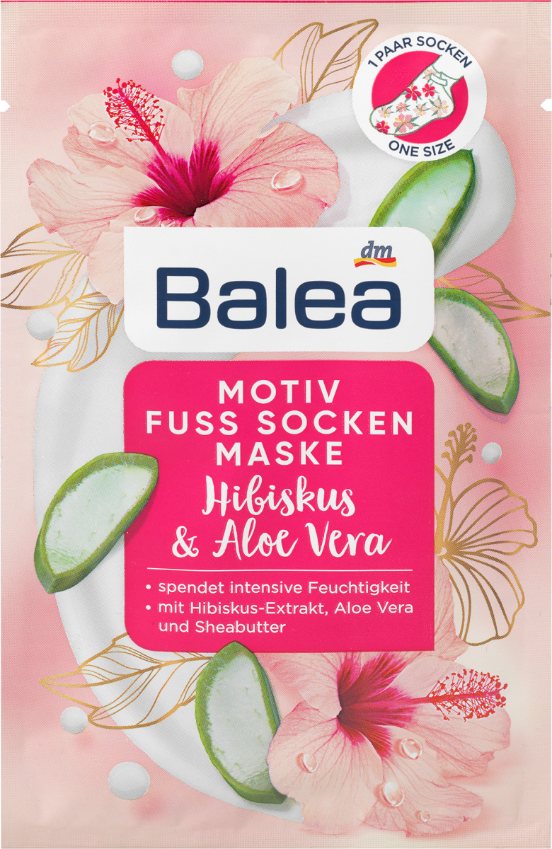 Balea Motiv Fuß Sockenmaske Paar, Hibiskus & online Aloe Vera 1 dauerhaft kaufen 1 günstig St