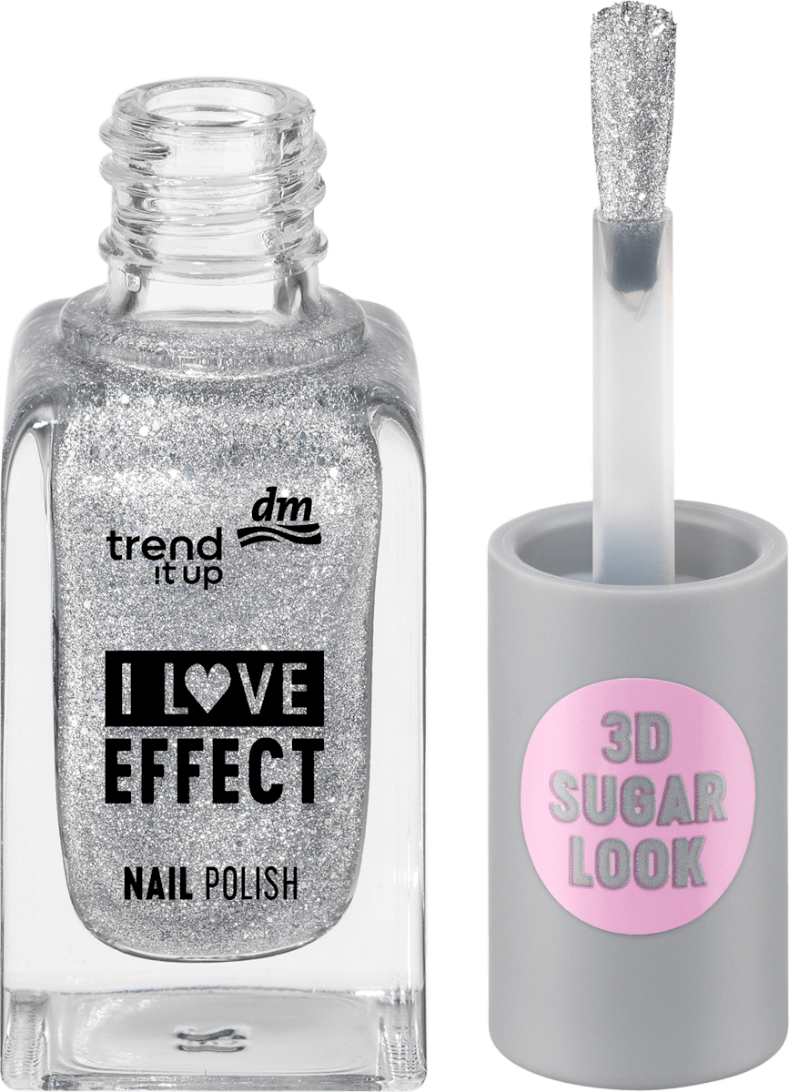 trend !t up 3D cukor hatású effekt lakk Sugar Look, 010 Silver Glitter ...