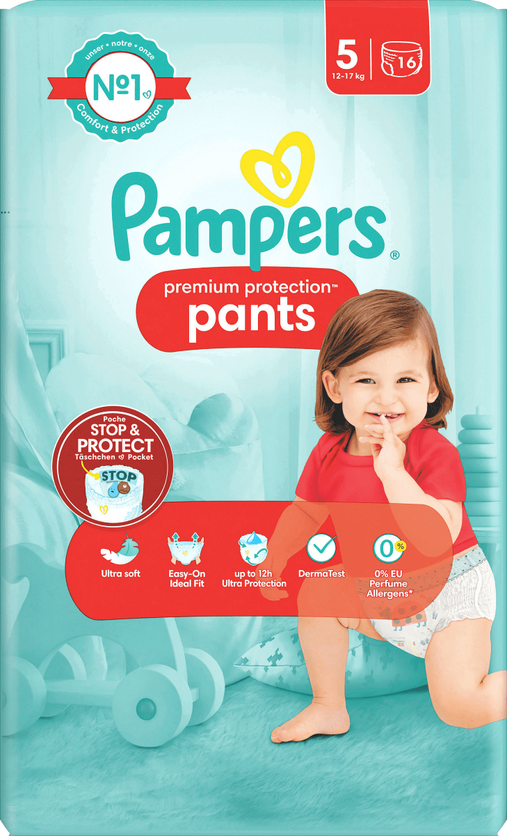 Pampers Baby Pants Premium Protection Gr. 5 Junior (12-17 kg), 16 St  dauerhaft günstig online kaufen