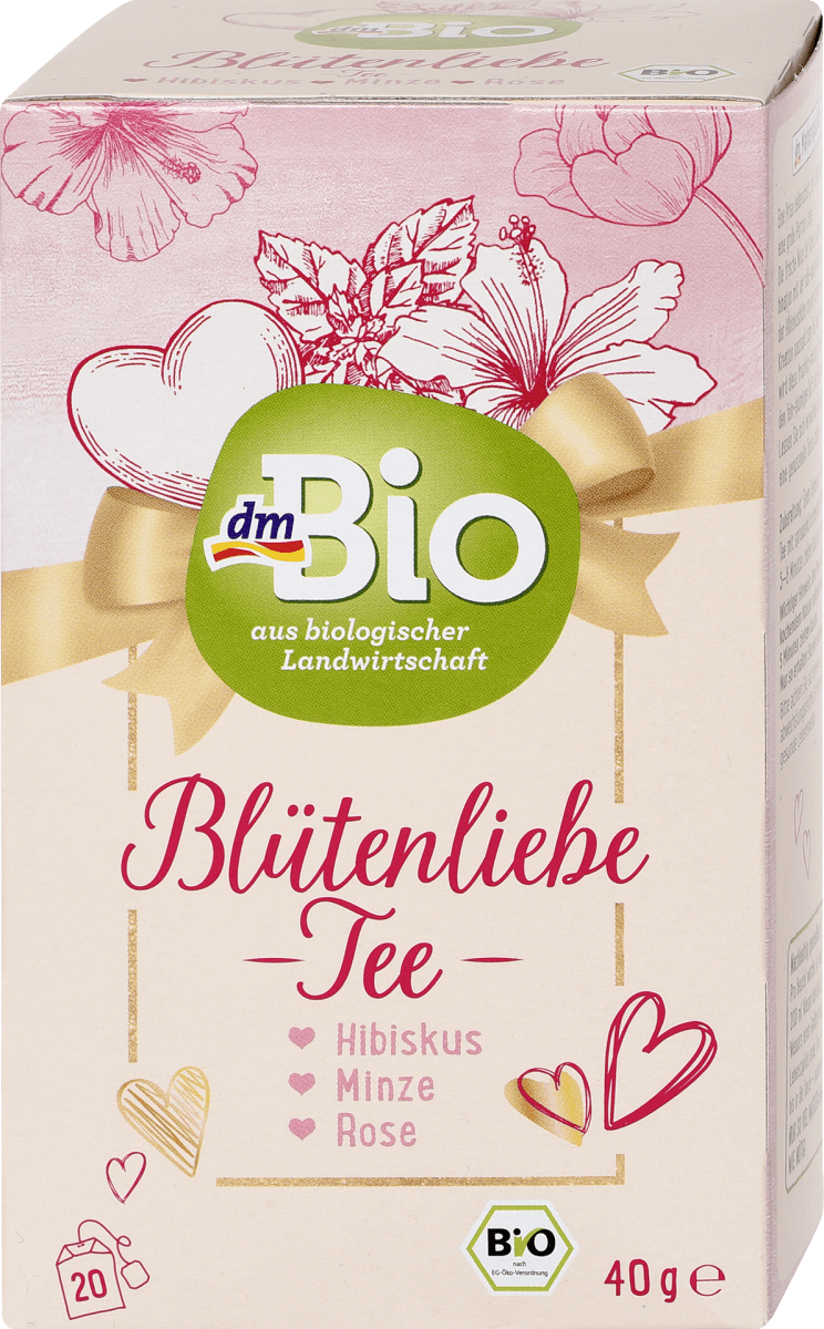 dmBio bio čaj ibišek, máta & růže, 40 g | dm.cz