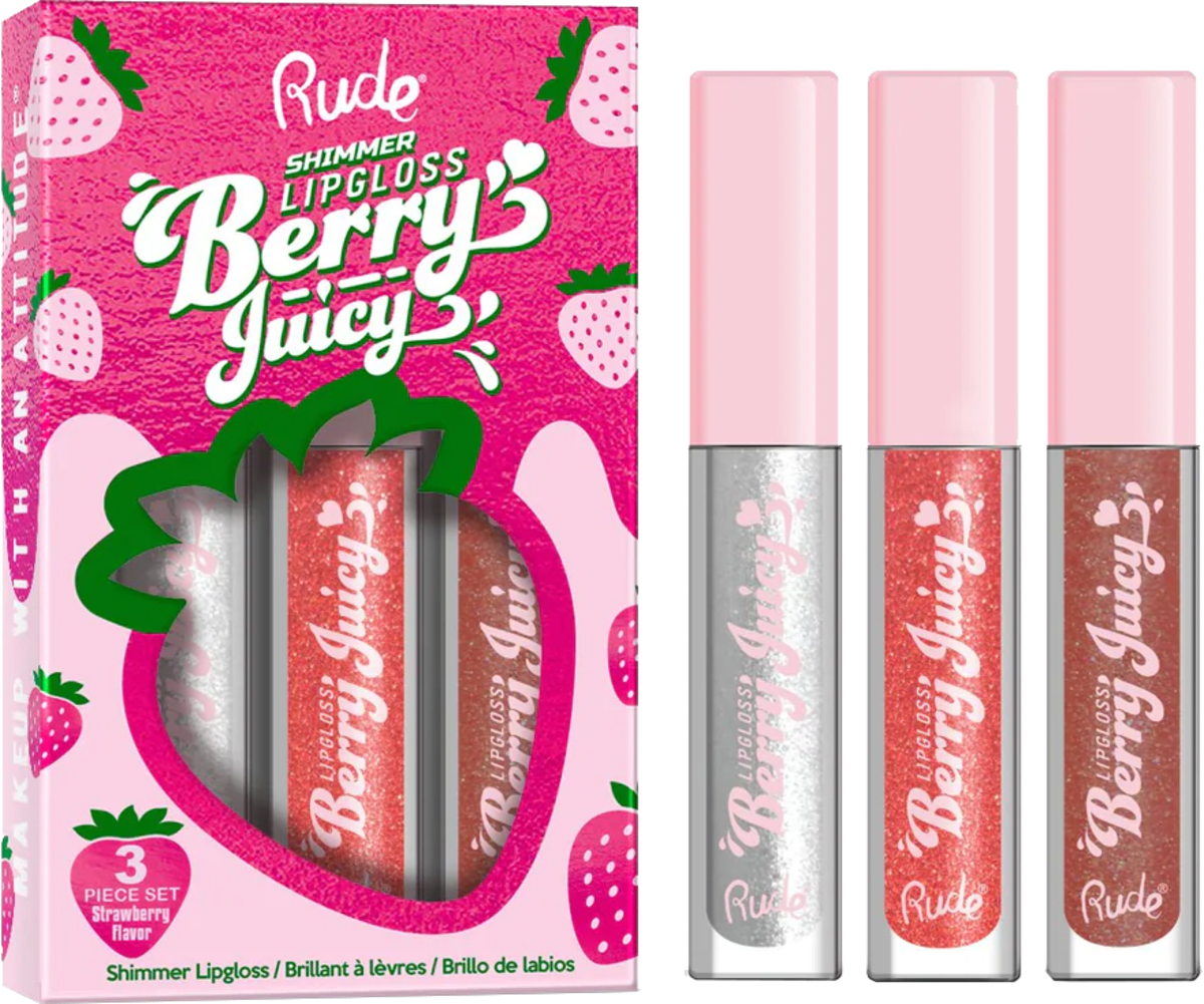 Rude Berry Juicy Lip Gloss Shimmer set sjajeva za usne, 2,3 g trajno