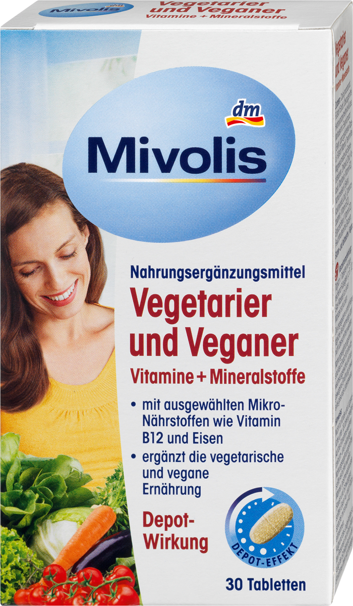 Mivolis Vegetarier und Veganer Vitamine + Mineralstoffe, Tabletten 30 St.,  46 g dauerhaft günstig online kaufen