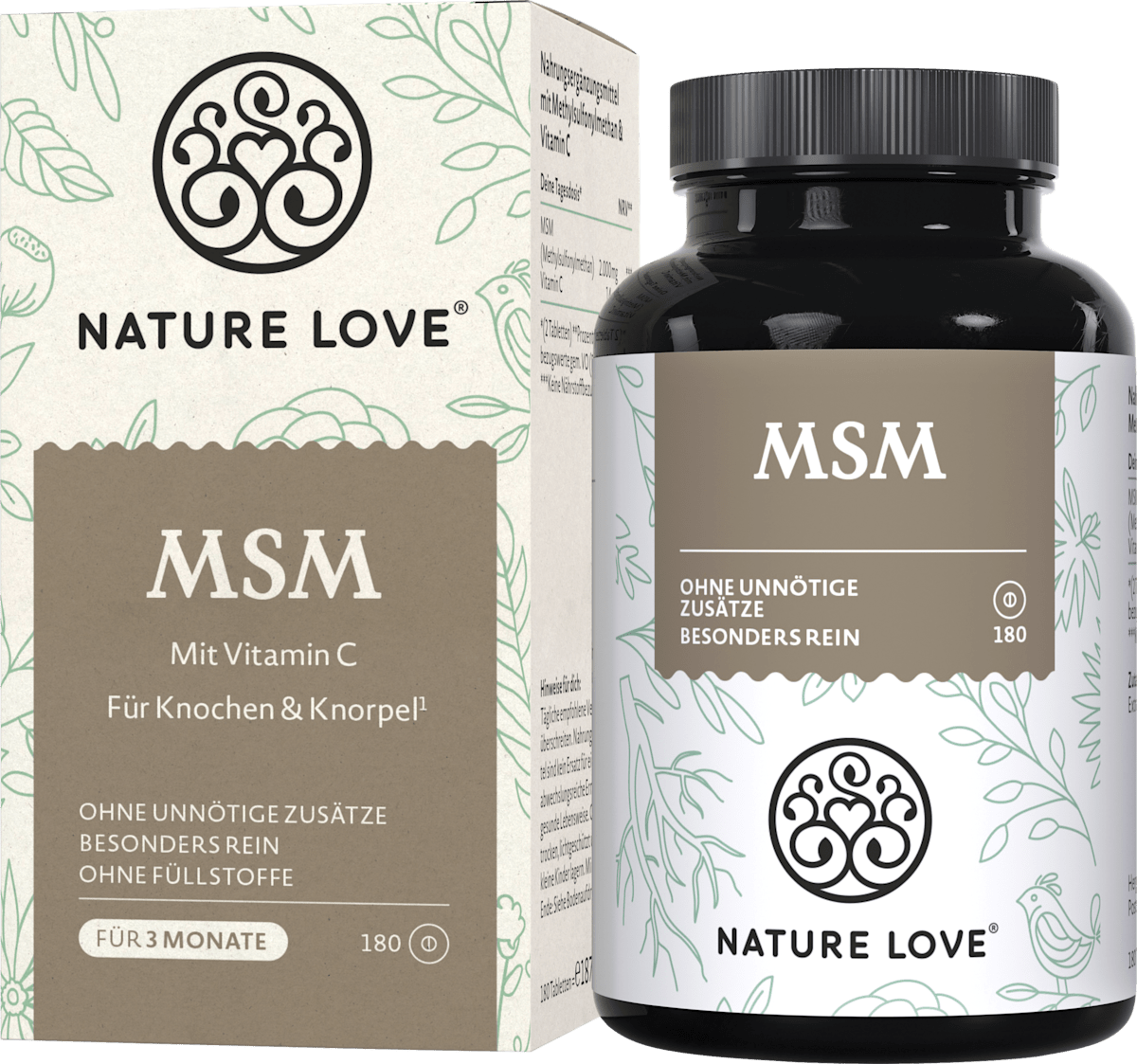 Nature Love MSM mit Vitamin C Tabletten 180 St, 187 g dauerhaft günstig