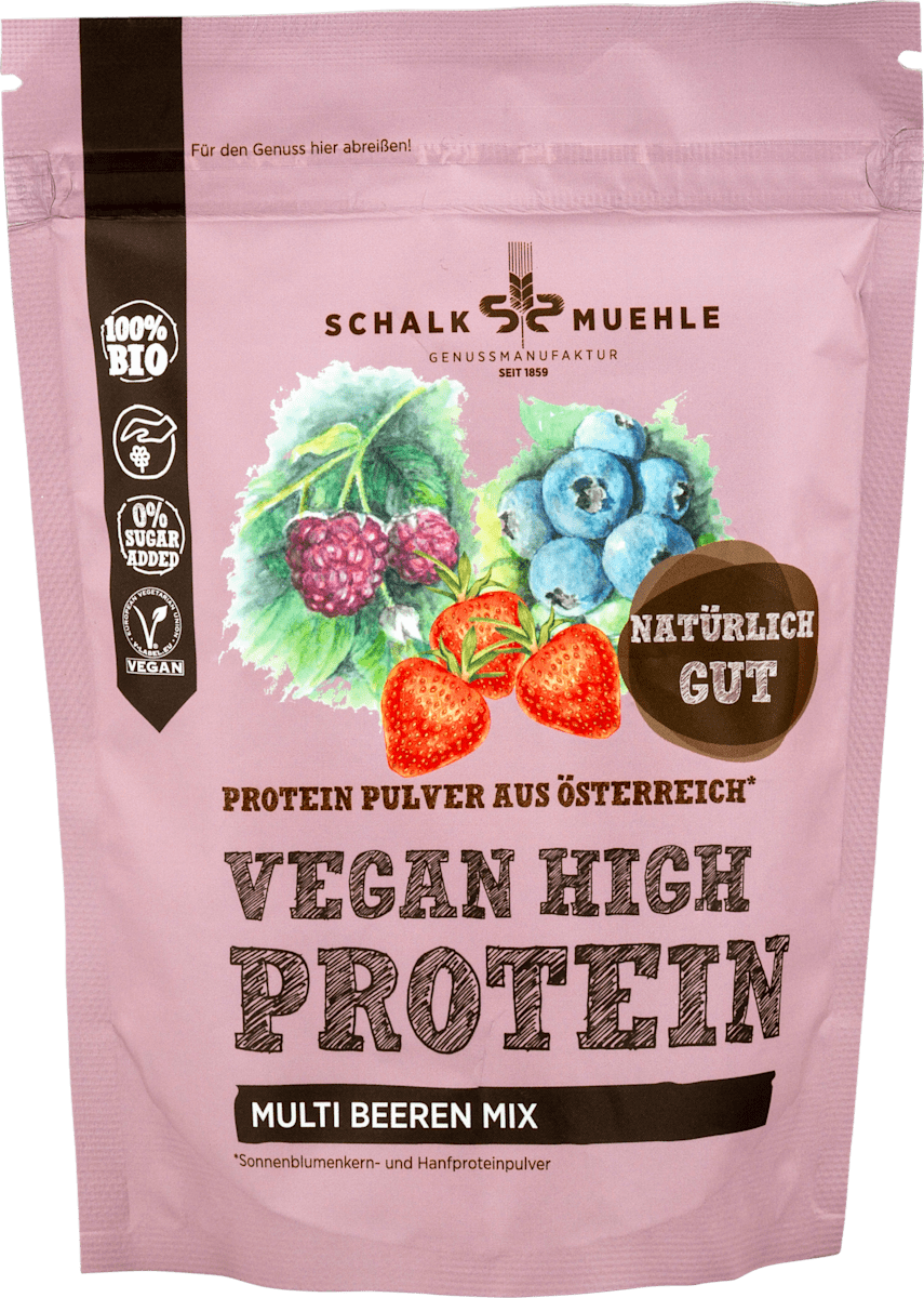 SCHALK MUEHLE Proteinpulver Vegan High Protein Multi Beeren Mix, 200 g ...