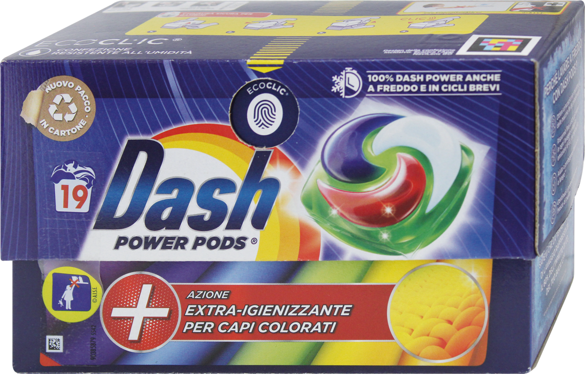 Dash Allin1 Pods Detersivo per Lavatrice Salva Colore 4 Confezioni da 30  Capsule