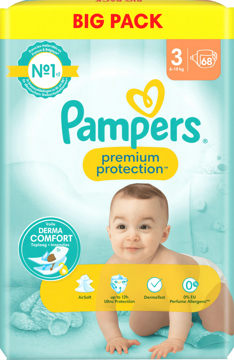 PRO CARE PREMIUM PROTECTION Taille 1 (2-5 KG) 38 COUCHES PAMPERS