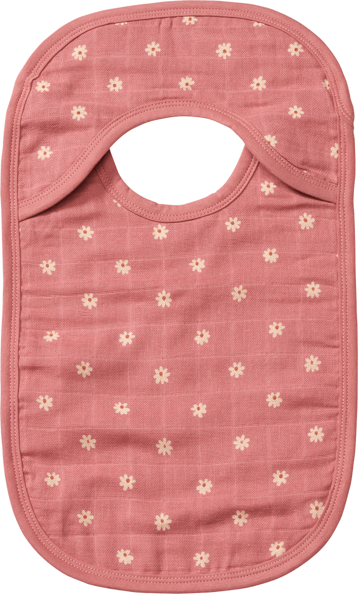 Filet Rosa Lätzchen Mit Aida-Sticktasche - Weiches Baby-Lätzchen Made In Italy