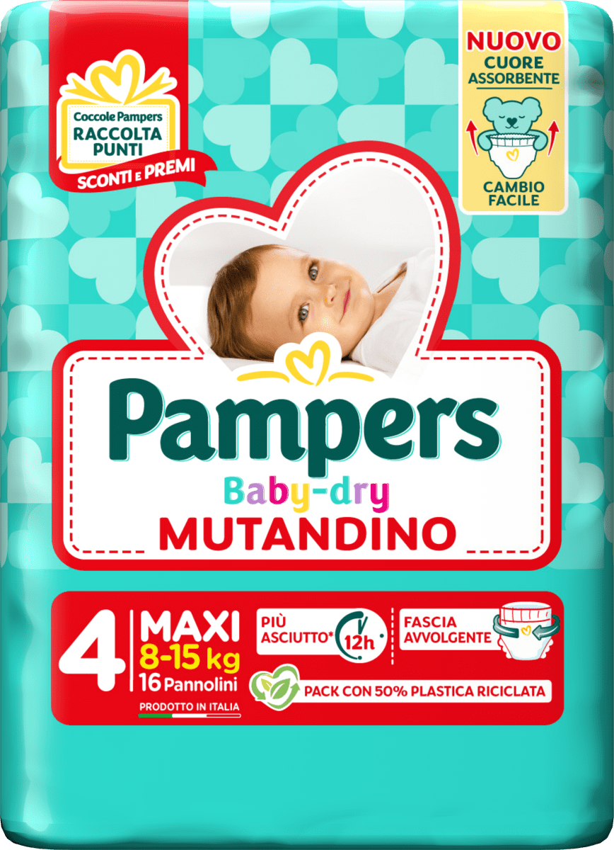Pampers Pannolino Baby-dry Mutandino Maxi taglia 4, 16 pz Acquisti online  sempre convenienti