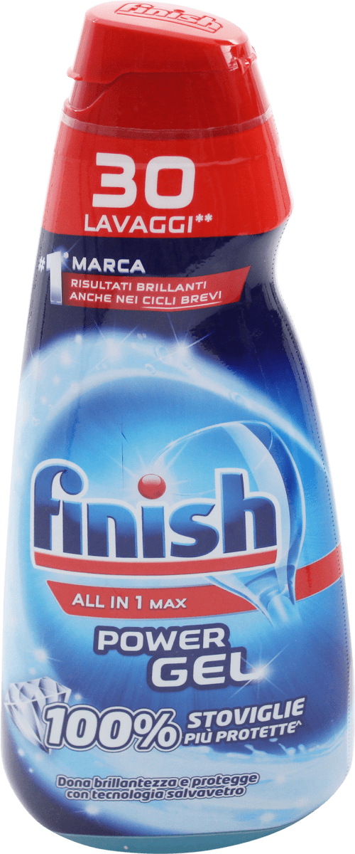 Finish Detergente per lavastoviglie All in 1 Max Power Gel 100% stoviglie  protette, 600 ml Acquisti online sempre convenienti