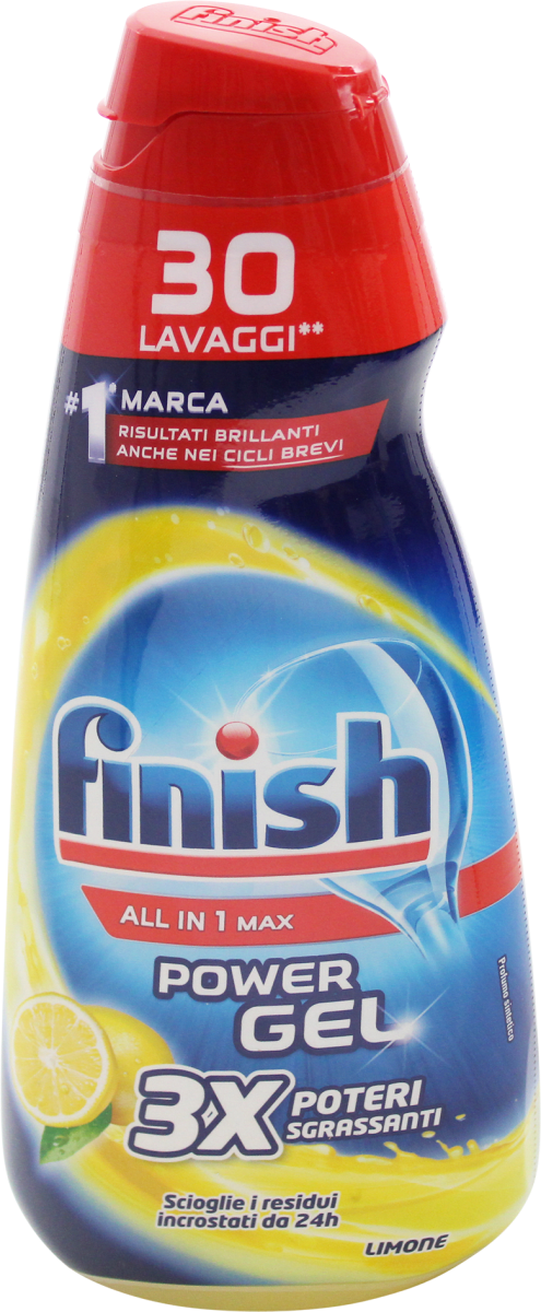 Finish Detergente per lavastoviglie All in 1 Max Power Gel Lemon, 600 ml  Acquisti online sempre convenienti