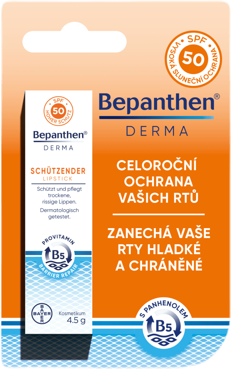 Bepanthen DERMA balzám na rty SPF 50, 7,5 ml | dm.cz
