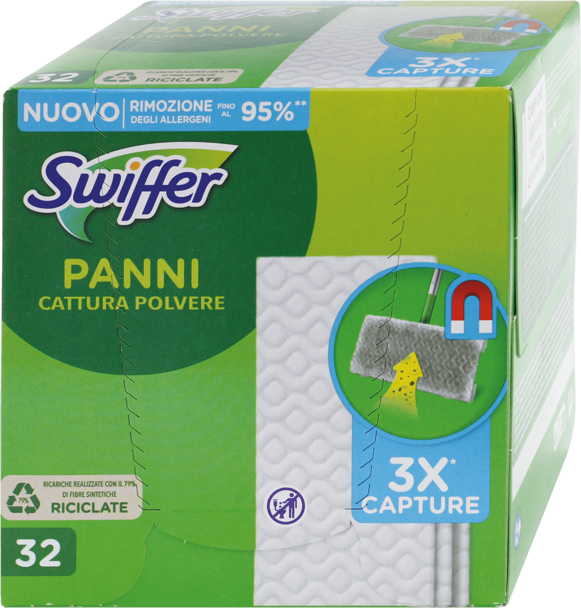 Swiffer Kit con 1 Scopa + 8 Panni per Pavimenti e 1 Piumino + 1