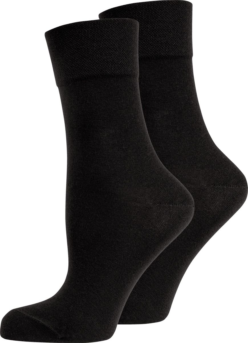 nur die Bio Gr. St Paar), (2 4 schwarz, Komfortbund 39-42 Socken Baumwolle
