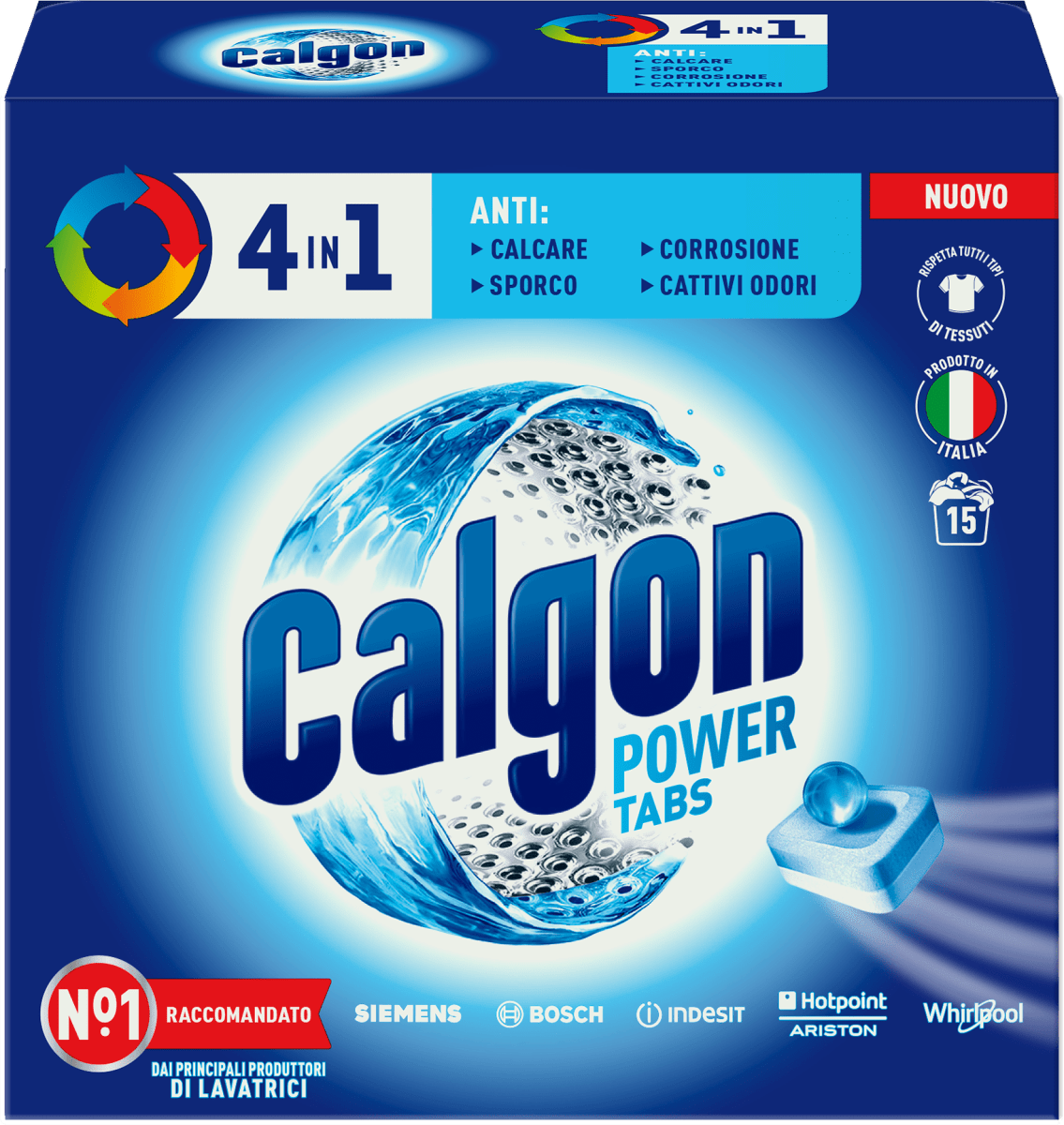 Calgon Anticalcare 4 in 1 per lavatrice in tabs, 15 pz Acquisti