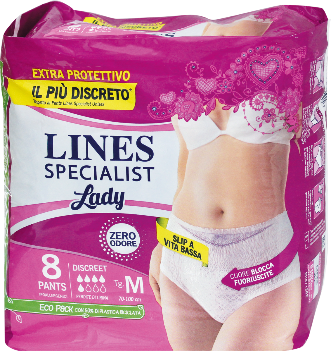 LINES Lady Pants discreet ipoallergenici taglia M, 8 pz Acquisti online  sempre convenienti