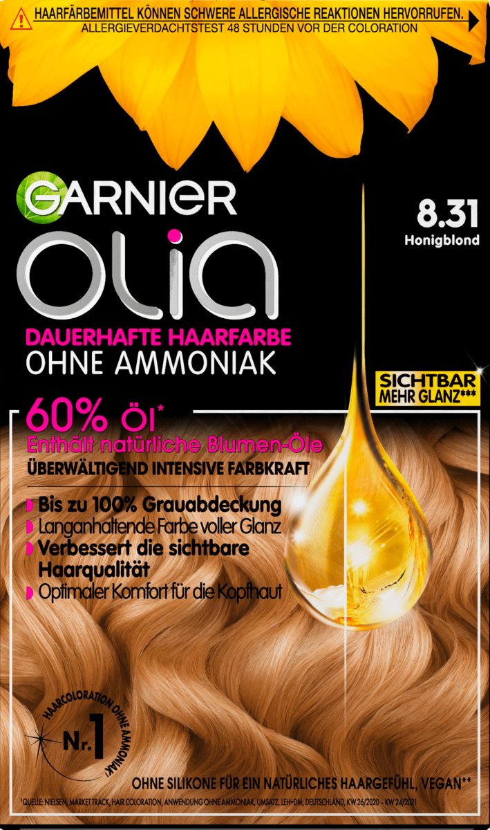 Garnier Olia Haarfarbe 8.31 dauerhaft 1 Honigblond, online St günstig kaufen