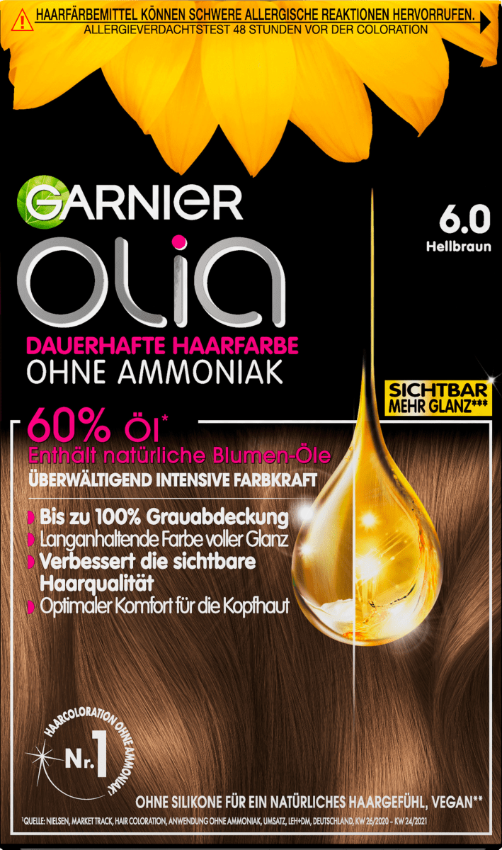 Garnier Olia Haarfarbe 6.0 Hellbraun, 1 St dauerhaft günstig online kaufen