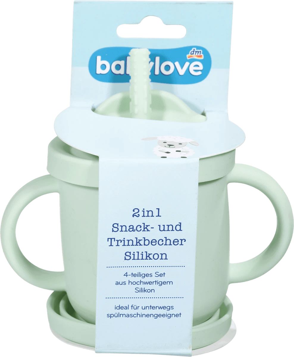 babylove Snack- und Trinkbecher 2in1 Silikon mint, 1 St dauerhaft