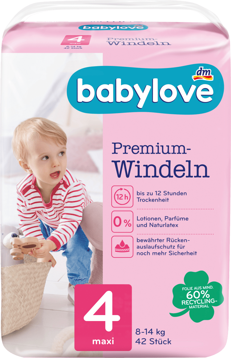 babylove Pannolini premium taglia 4 maxi (8-14 kg), 42 pz Acquisti online  sempre convenienti