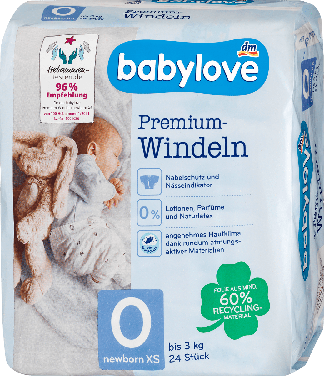 babylove Pannolini premium taglia XS newborn (fino a 3 kg), 24 pz Acquisti  online sempre convenienti