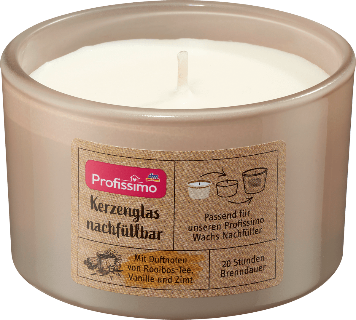 Profissimo Refil mirisna svijeća u čaši, baza rooibos čaj, vanilija i