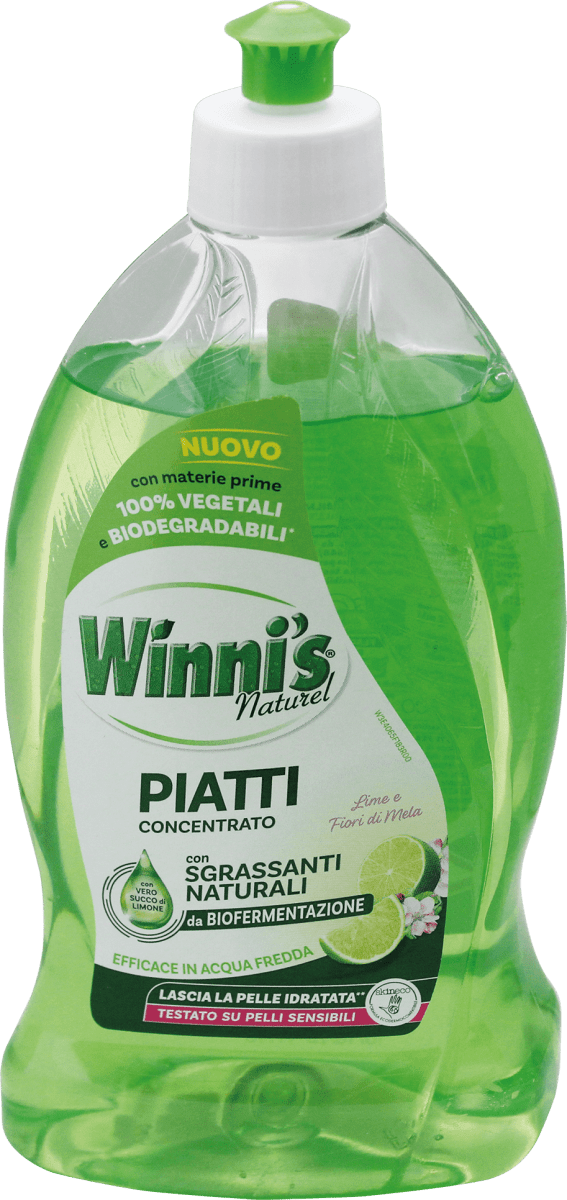 Winni's Detersivo Piatti Detergente Concentrato Limone e Fiori di Mela 500ml