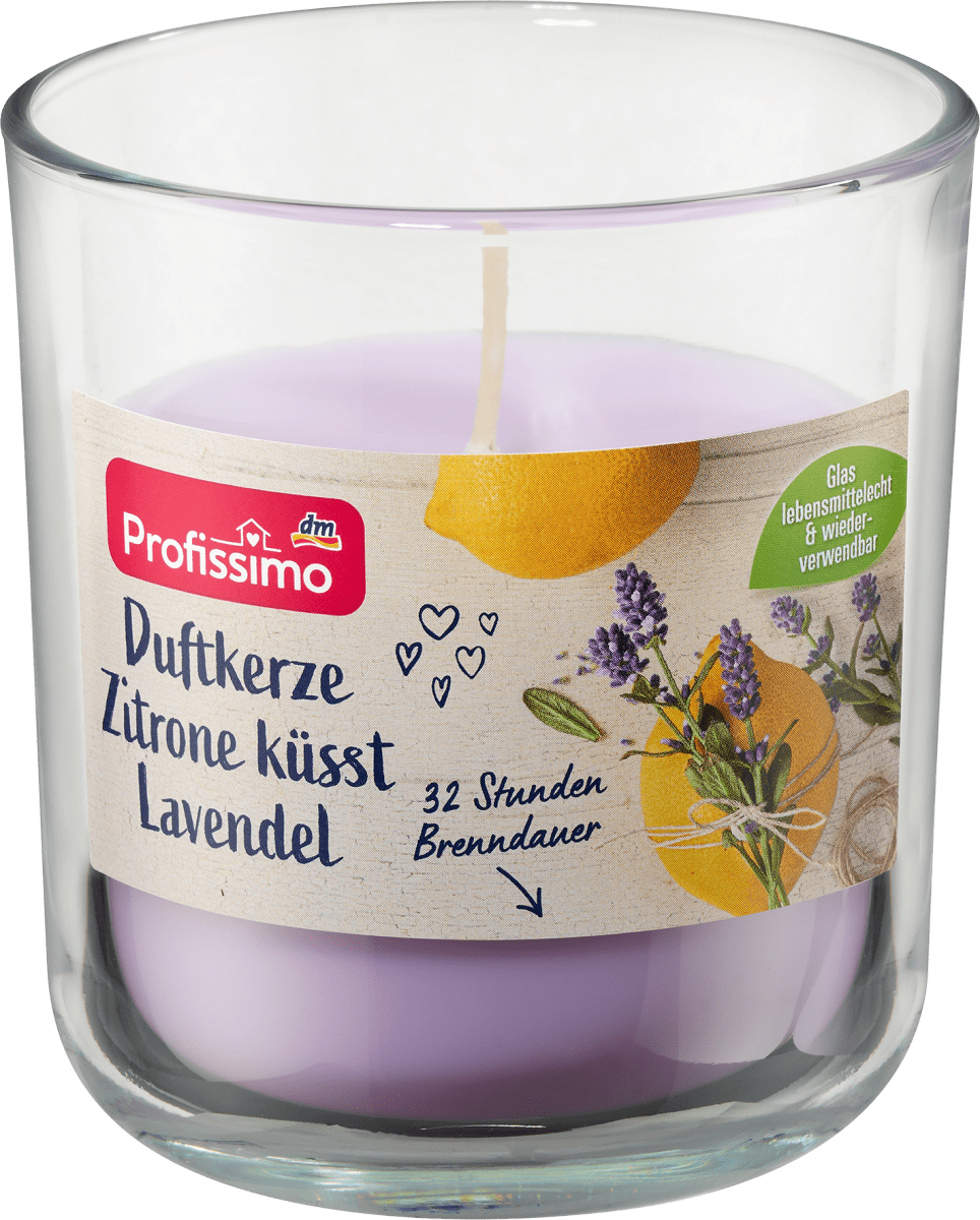 Duftkerzen Set 4 Stück - Lavendel über 7 Stunden Brenndauer