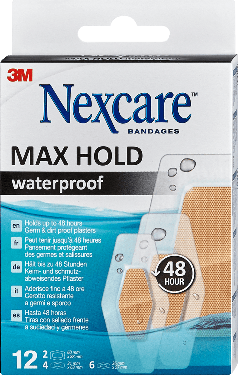 Nexcare MAX HOLD Pflaster wasserfest, 12 St