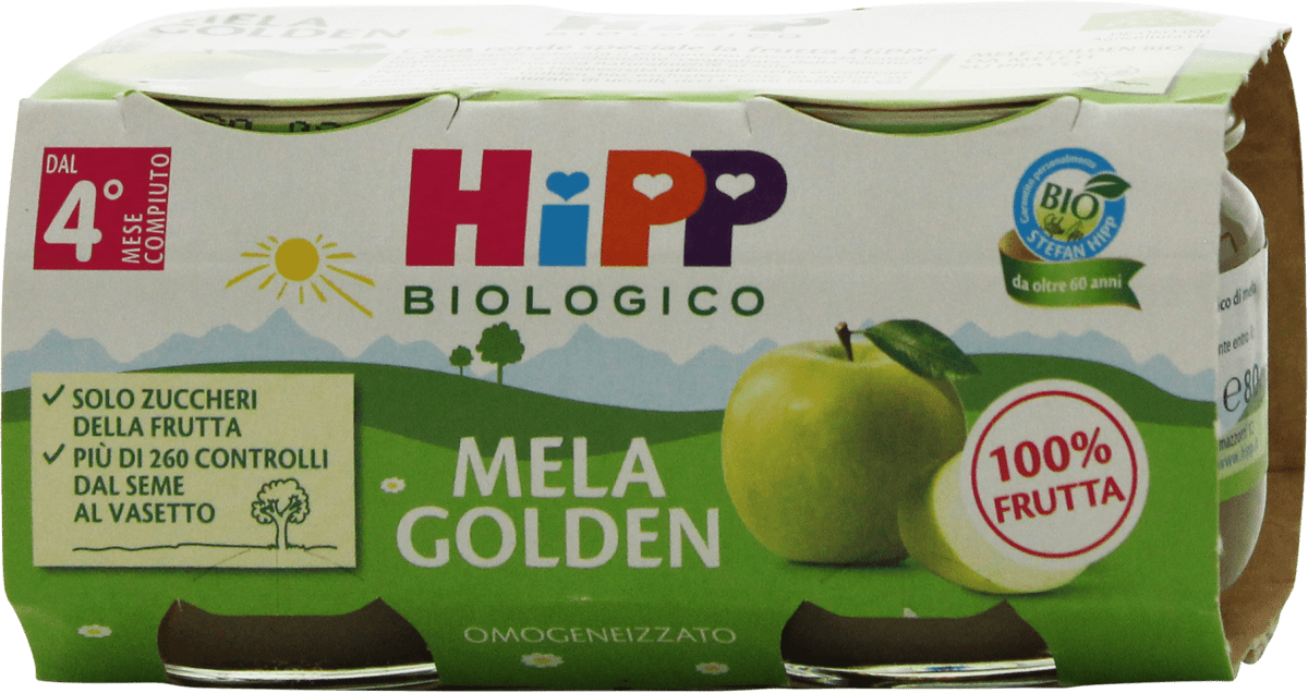 Hipp omogeneizzato mela/pesca 2 x 80 g