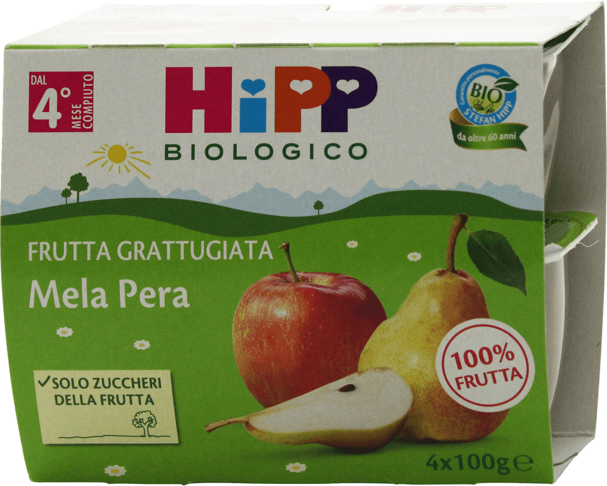 HIPP Frutta grattugiata mela pera, 400 g Acquisti online sempre convenienti
